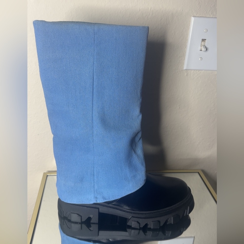 Denim Combat Boots